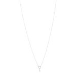 Collier argent 925 clé coeur zirconias 45 cm - vue 1