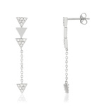 Boucles d'oreilles argent 925 pendants triangles zirconias - vue 1