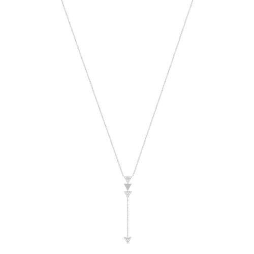 Collier argent 925 flèche zirconias 45 cm