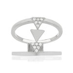 Bague argent 925 triangles zirconias - vue 3