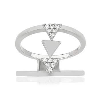 925 silver ring with zirconia triangles