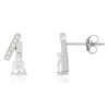 Boucles d'oreilles argent 925 zirconias taille poire et ronds - vue V1