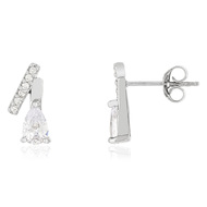 Boucles d'oreilles argent 925 zirconias taille poire et ronds