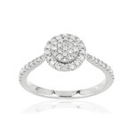 Bague or blanc 750 diamants - vue 1