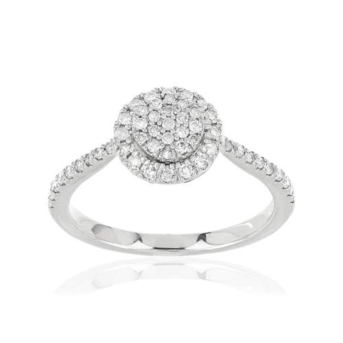 Bague or blanc 750 diamants