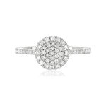 Bague or blanc 750 diamants - vue 3