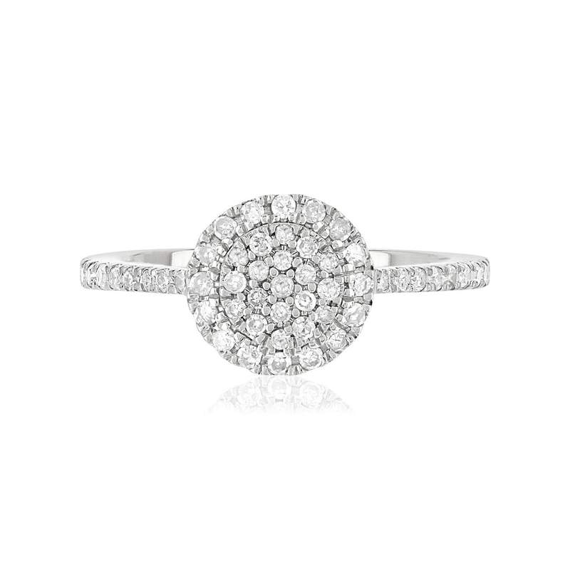 Bague or blanc 750 diamants - vue 3