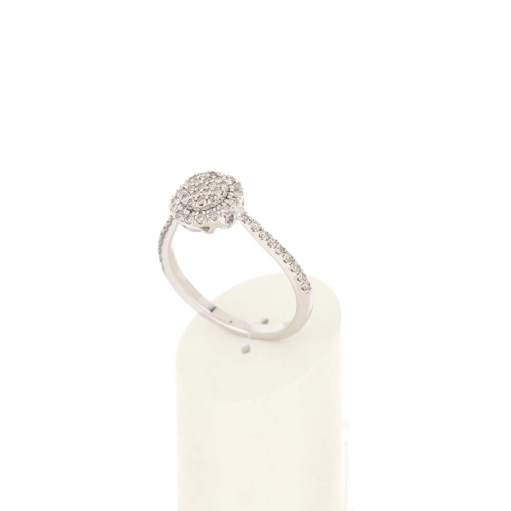Bague or blanc 750 diamants - vue 3