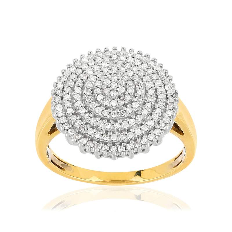 Bague or 750 2 tons diamants - vue 1