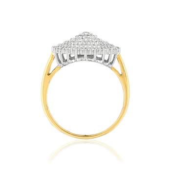 Bague or 750 2 tons diamants