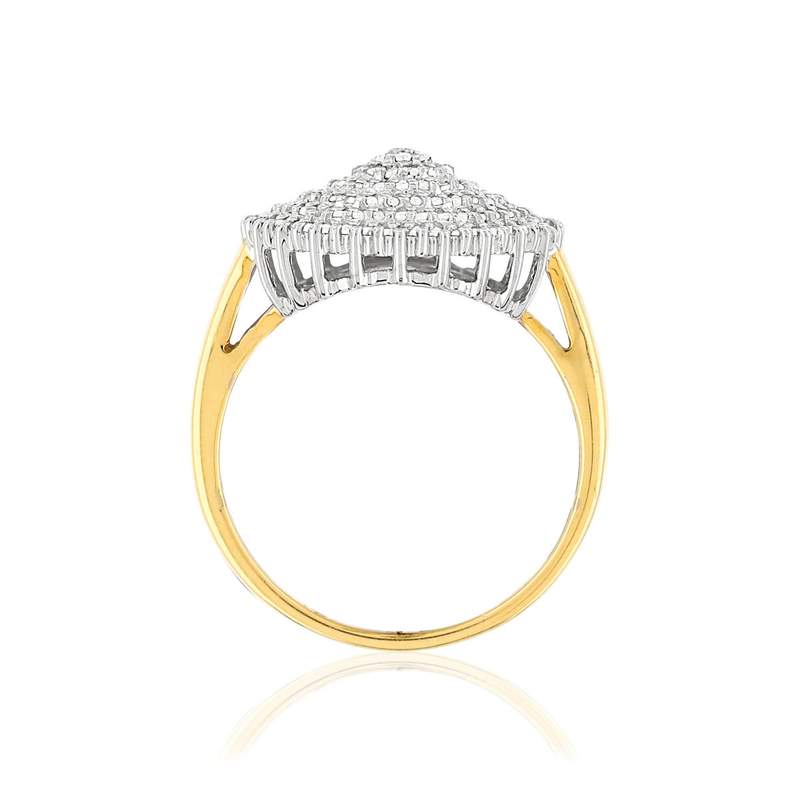 Bague or 750 2 tons diamants - vue 2