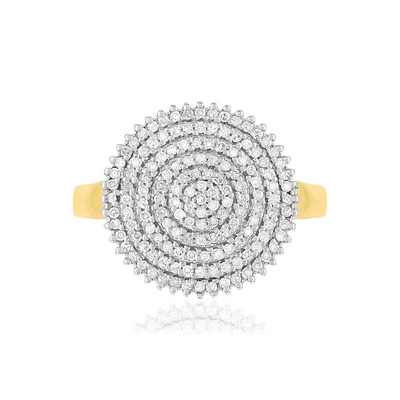 Bague or 750 2 tons diamants - vue 3