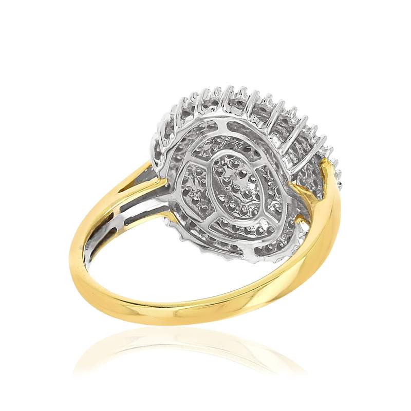 Bague or 750 2 tons diamants - vue 4