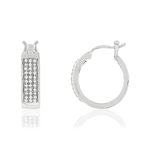 Créoles or blanc 750 diamants - vue 1