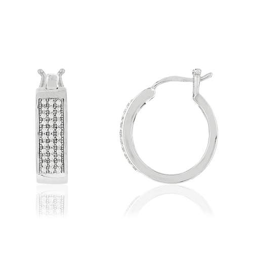 750 diamond white gold hoop earrings