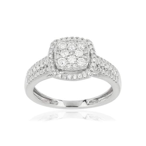 Bague or blanc 750 diamants
