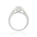 Bague or blanc 750 diamants - vue 2
