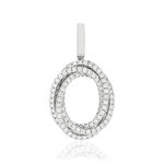 Pendentif or blanc 750 diamants - vue 1
