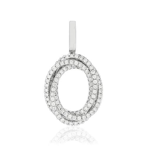 Pendentif or blanc 750 diamants