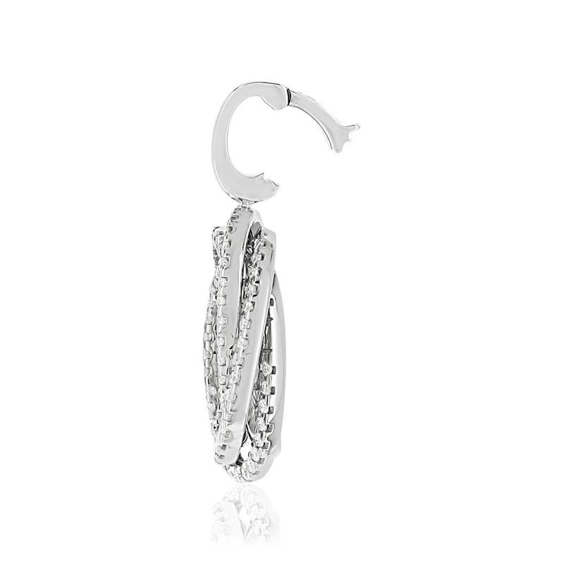 Pendentif or blanc 750 diamants - vue 2
