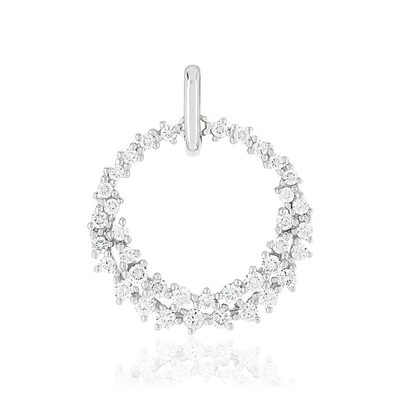 Pendentif or blanc 750 diamants - vue 1