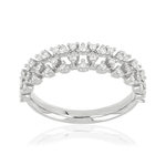 Bague or blanc 750 diamants - vue 1