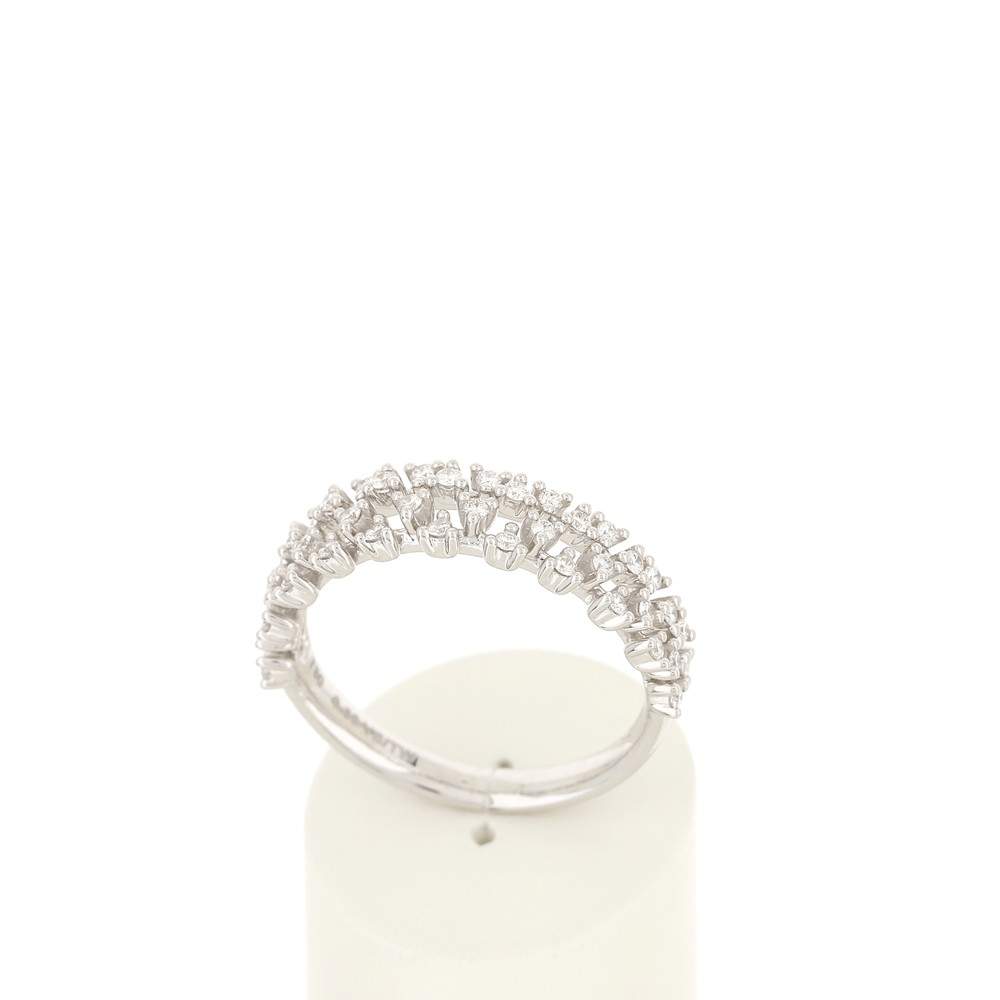 Bague or blanc 750 diamants - vue 2