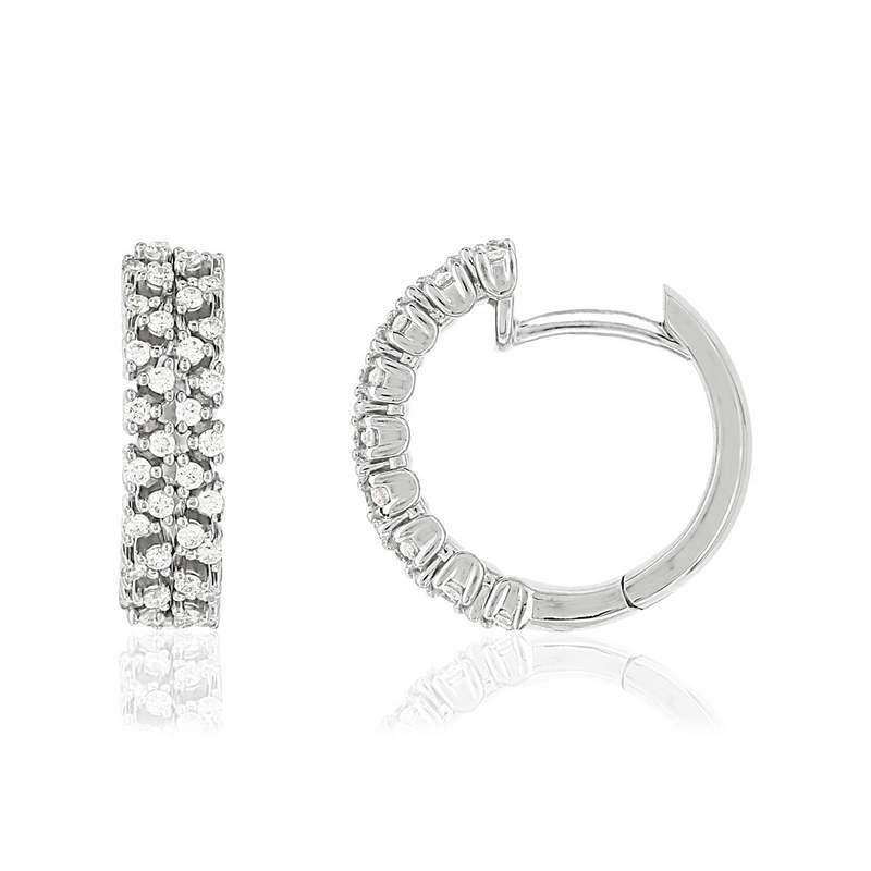 Creoles or blanc 750 diamants - vue 1
