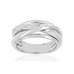 Bague or blanc 750 diamants - vue 1