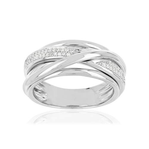 Bague or blanc 750 diamants
