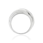 Bague or blanc 750 diamants - vue 2