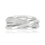 Bague or blanc 750 diamants - vue 3