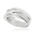 Bague or blanc 750 diamants - vue D1