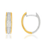 Creoles or 750 2 tons diamants - vue 1