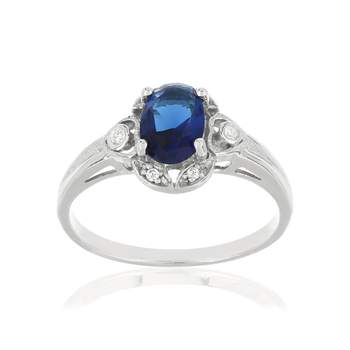 Bague argent 925 zirconias bleu et blancs