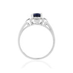 Bague argent 925 zirconias bleu et blancs - vue 2