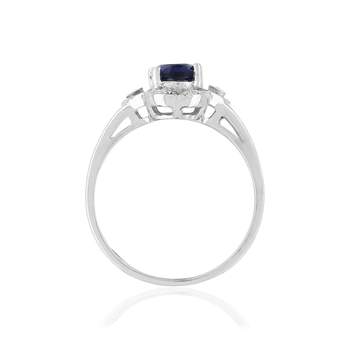Bague argent 925 zirconias bleu et blancs