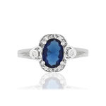 Bague argent 925 zirconias bleu et blancs - vue 3