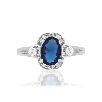 Bague argent 925 zirconias bleu et blancs