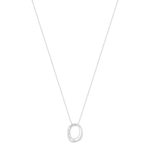 Collier argent 925 anneaux entrelacés zirconias 45 cm - vue 1
