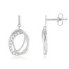 Boucles d'oreilles argent 925 pendants anneaux entrelacés zirconias - vue V1