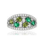 Bague argent 925 zirconias verts et blancs - vue 3