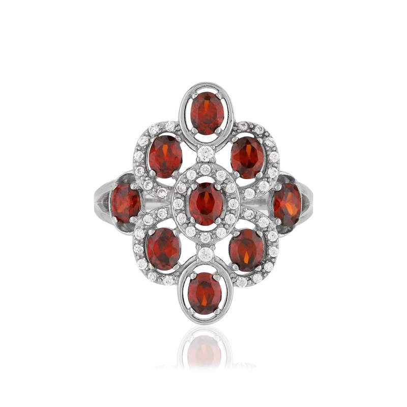 Bague MATY Argent 925 Zirconias rouges - vue 3