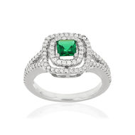 Bague MATY Argent 925 Zirconias verts et blancs