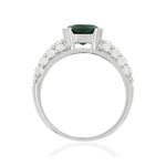 Bague argent 925 zirconias vert et blancs - vue 2