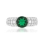 Bague argent 925 zirconias vert et blancs - vue 3