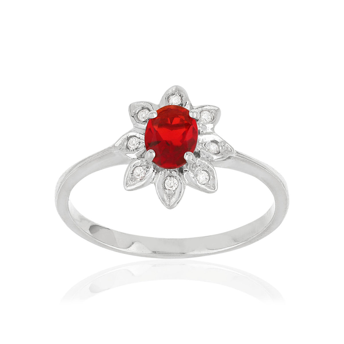 Bague MATY Argent 925 Zirconias rouges - vue V1