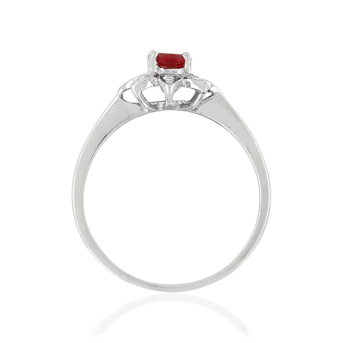 Bague MATY Argent 925 Zirconias rouges - vue V2