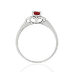 Bague argent 925 fleur zirconias rouge et blancs - vue 2