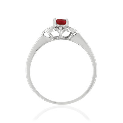 Bague MATY Argent 925 Zirconias rouges - vue V2